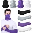 thumbnail image 1 of 4 Sets UV Protection Face Mask and Sleeve Set, Neck Gaiter Balaclava and Ice Silk Cooling Arm Sleeves for Men and Women, 1 of 4