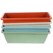 4-Pack Large Rectangular Indoor Plant Pots for Vegetable Growing, Garden for Home and Patio