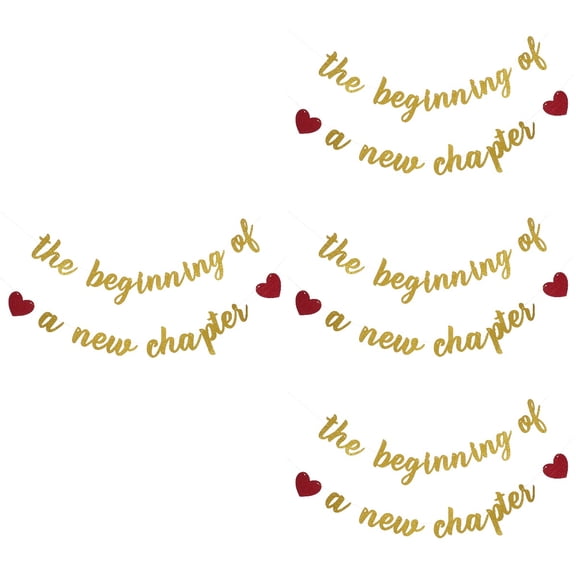 4 Sets Wedding Banner Engagement Party Decorations Retirement Backdrop Baby Work Golden