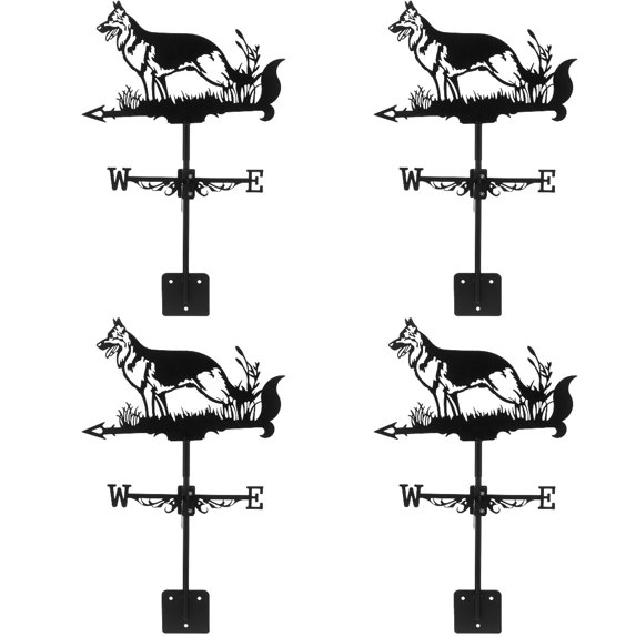 4 Sets Wind Direction Indicators Patio Weathervan Sock Rooster Vane Corgi Black
