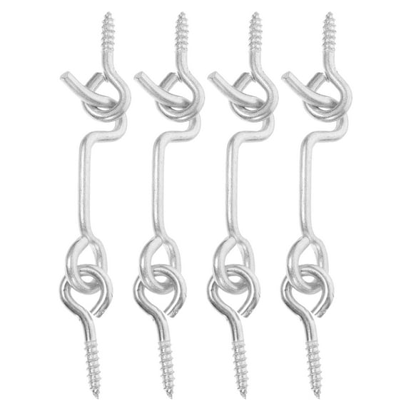 4 Sets Window Door Hook Eye Gate Cabin and Latch Locks Barn Galvanized Carbon Steel