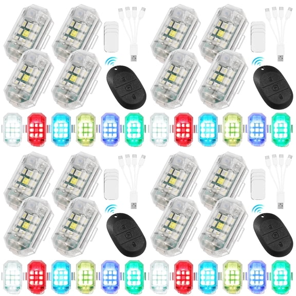 Toyandona Bike Strobe Lights Assorted Color ABS Rechargeable High Brightness for Outdoor Use 4Sets