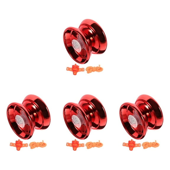 4 Sets Yo-yos for Beginner Professional Unresponsive Yoyo Ball Red