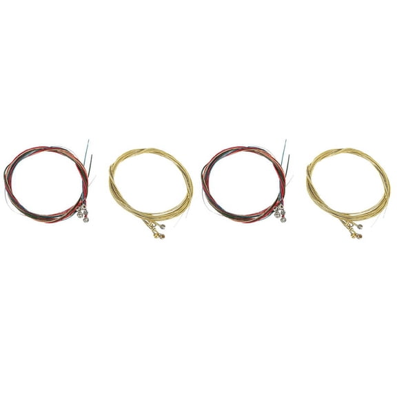 4 Sets of 24 Guitar Strings Replacement Steel String for Acoustic Guitar Guitar Changing Tool