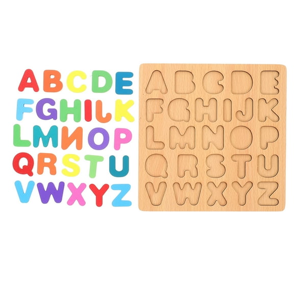 4 Sets  of Alphabet Puzzle Toys Wooden Puzzle Toys Children Educational Puzzle Toys