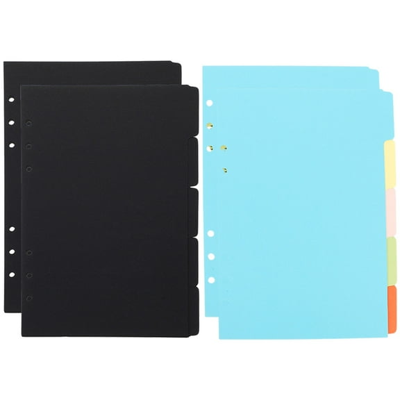 4 Sets of Colored Binder Dividers Loose Leaf Notepad Tabs Dividers Practical Notebook Index Pages