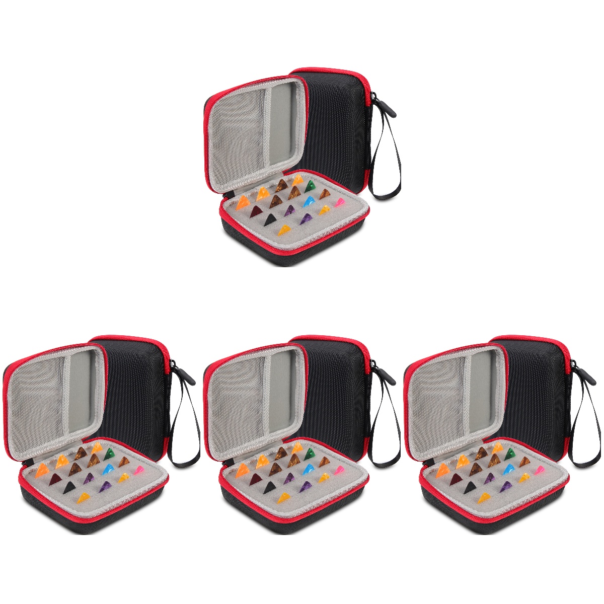 4 Sets  of Guitar Pick Case Holder with Guitar Picks Professional Guitar Accessories