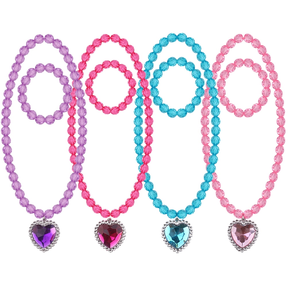 4 Sets of Jewelry Kit Little Girl Necklace Little Girl Bracelet Toddler ...