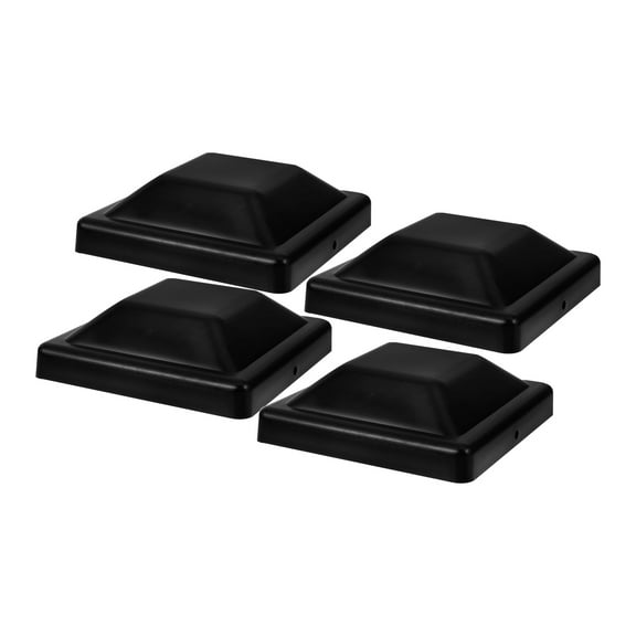 HAKIDZEL Guardrail Caps Plastic Fence Post Covers Black 4 Sets