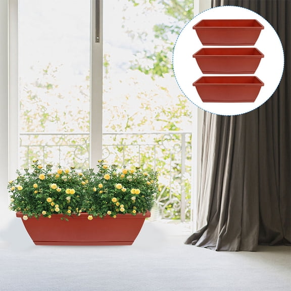 BESTYASH 4-Pack Rectangular Resin Planter Pots for , Herb, and Vegetable Growing at Home or Garden