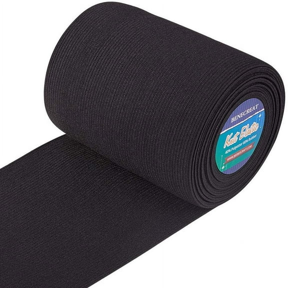 4" Sewing & Craft Elastic, 5.5 yd Black Flat Elastic