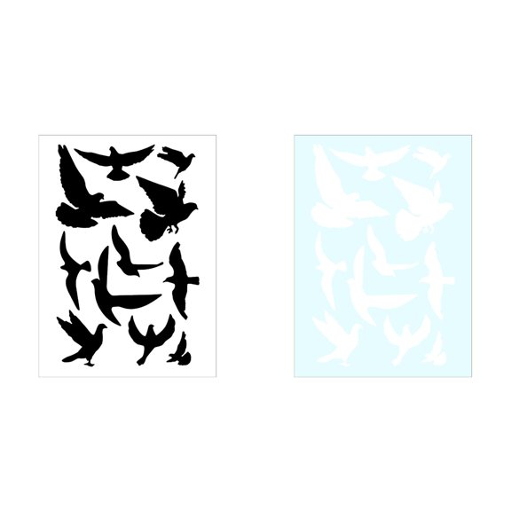 4 Sheet 44 Pcs UV Reflective Hummingbird Anti-Collision Window Stickers, Double-Sided Visible Static Bird Alert Clings for Windows & Sliding Patio Doors
