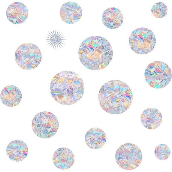 Round Window Sticker 4-Pack Circle Window Clings for Bird Protection | Colorful Static Anti ...