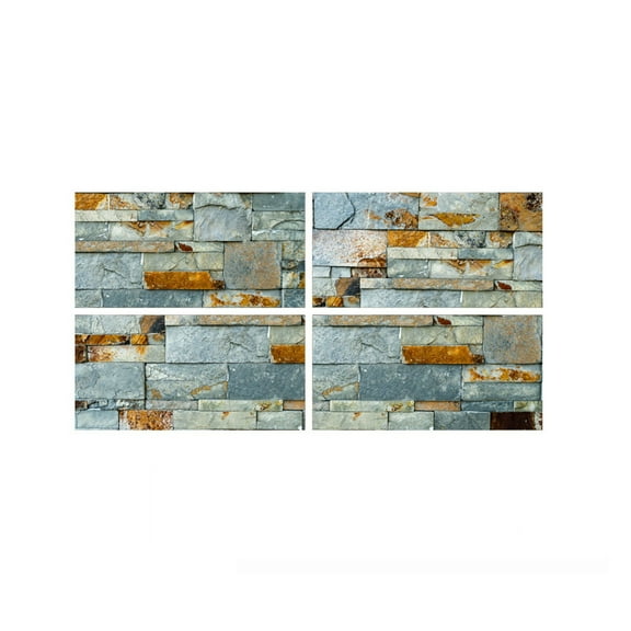 4 Sheet Peel and Stick Backsplash for Kitchen 6"x12" 3D Marble Self Adhesive Wall Tiles Waterproof Stone Backsplash Tile for Bathroom Kitchen Laundry Room Camper Shower