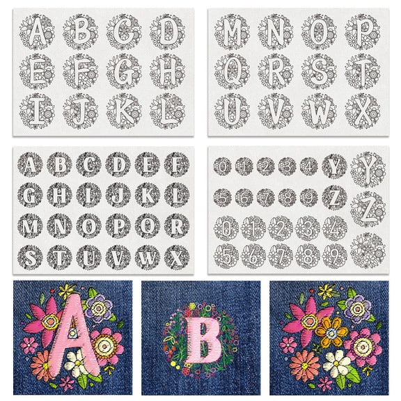 4 Sheets 11.6x8.2 Inch Stick and Stitch Embroidery Patterns Non-woven Fabrics Water Soluble Embroidery Stabilizers Letter 297x210mmm Letter for DIY