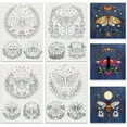 thumbnail image 1 of 4 Sheets 12Pcs Moth Water Soluble Embroidery Patterns 11.7x8.3Inch Star Moon Flower Moth Combo Stick and Stitch Embroidery Paper Stabilizer for Hand Sewing Lover Beginners, 1 of 8
