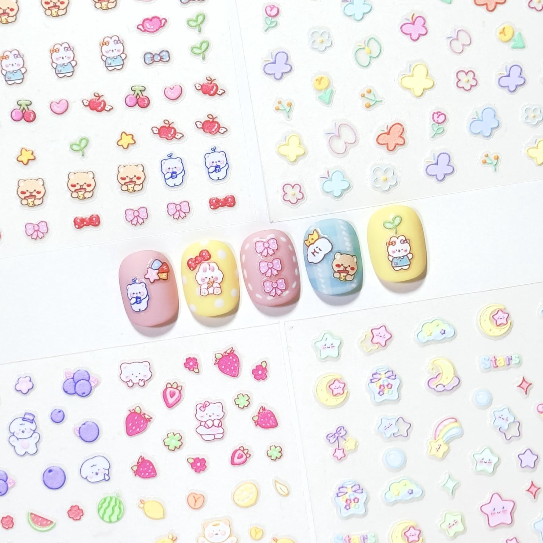 4 Sheets of 3D AIF9 Stickers - 289 Stickers - Embossed Stickers for ...