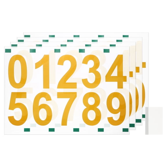 4 Sheets/40 Pack Mailbox Numbers for Outside, 4" 0-9 Vinyl Stickers, Gold