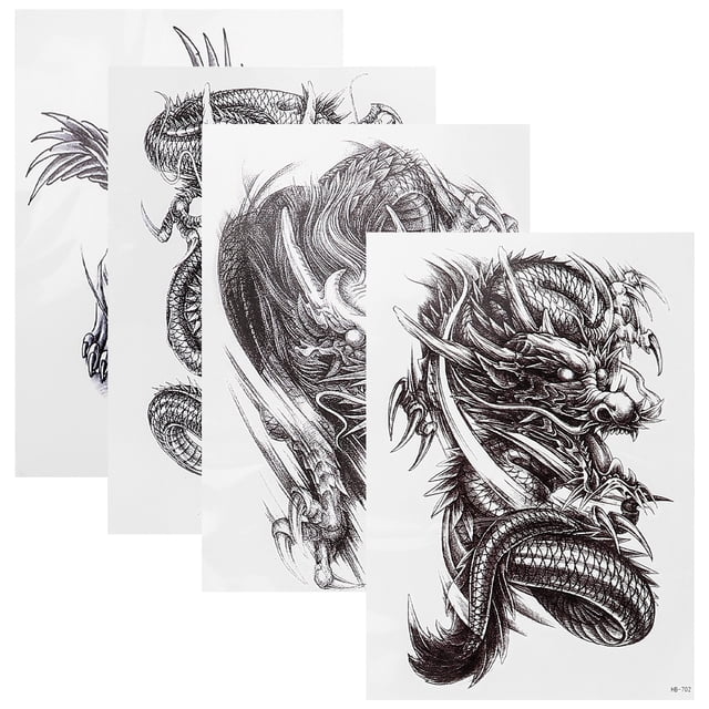 4 Sheets Appliques Temporary Tattoos for Women Tattoo Sticker Temp