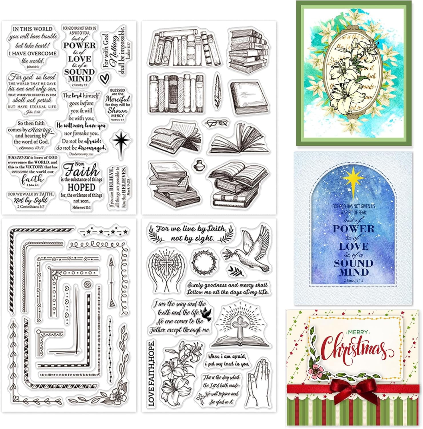 Blessing Of The Angel Clear Stamps And Dies Set - Christmas Card Making Scrapbooking Supplies