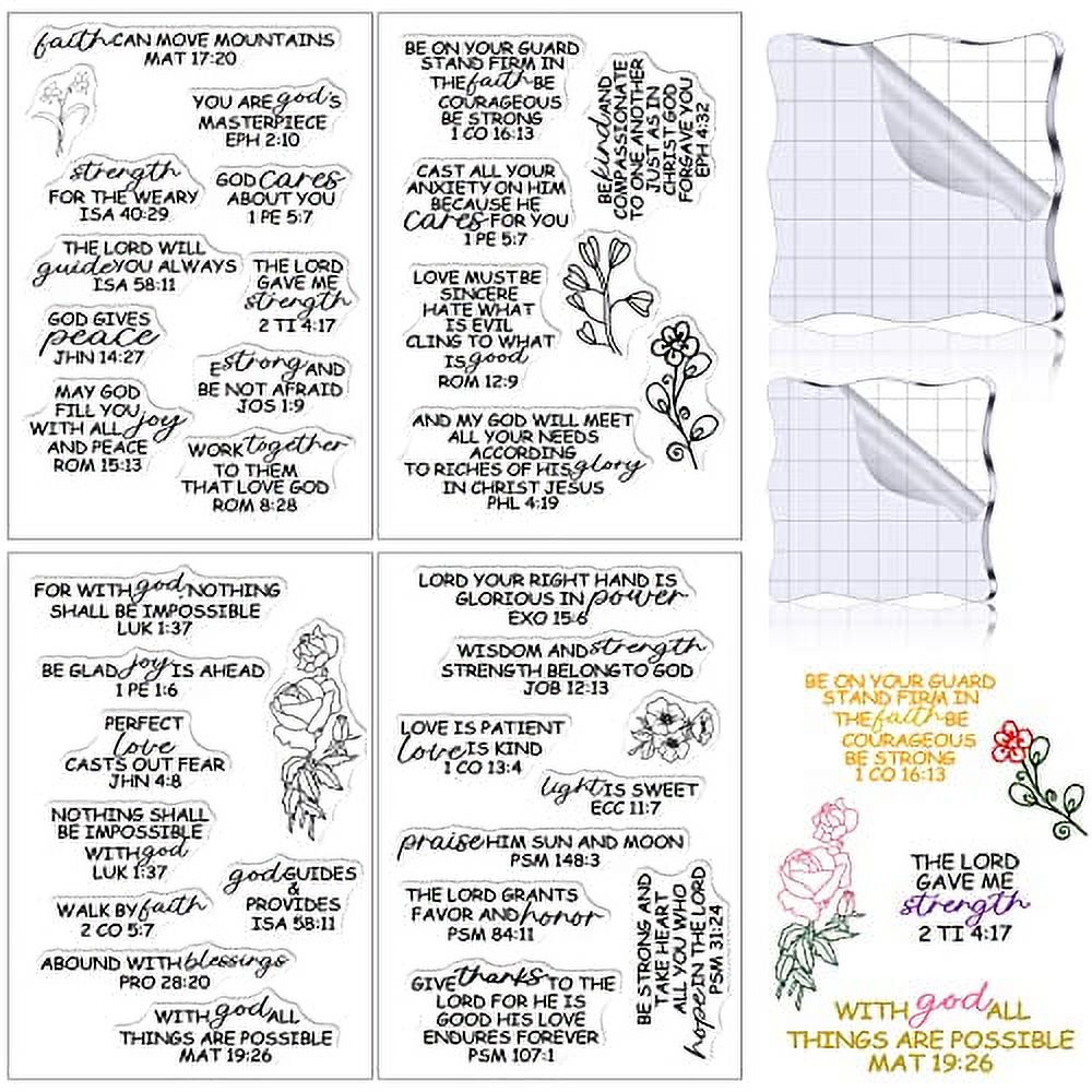4 Sheets Bible Verse Clear Stamps Set Christian Scrapbooking Stamp