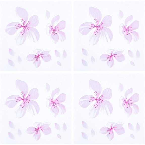 4 Sheets Cherry Blossom Car Sticker Flowers Decals Reflective Waterproof Vinyl Automotive Exterior Decor Viny Film Outdoor Bumper Stickers for DIY SUV Truck Motorcycle Doors Walls Laptop