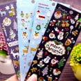 thumbnail image 1 of 4 Sheets Christmas Glitter Stickers, Christmas Window Stickers for Christmas Supplies New Year Party Christmas Cards Envelopes Scrapbooking DIY Arts and Crafts, 1 of 15