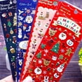 thumbnail image 1 of 4 Sheets Christmas Glitter Stickers, Christmas Window Stickers for Christmas Supplies New Year Party Christmas Cards Envelopes Scrapbooking DIY Arts and Crafts, 1 of 15