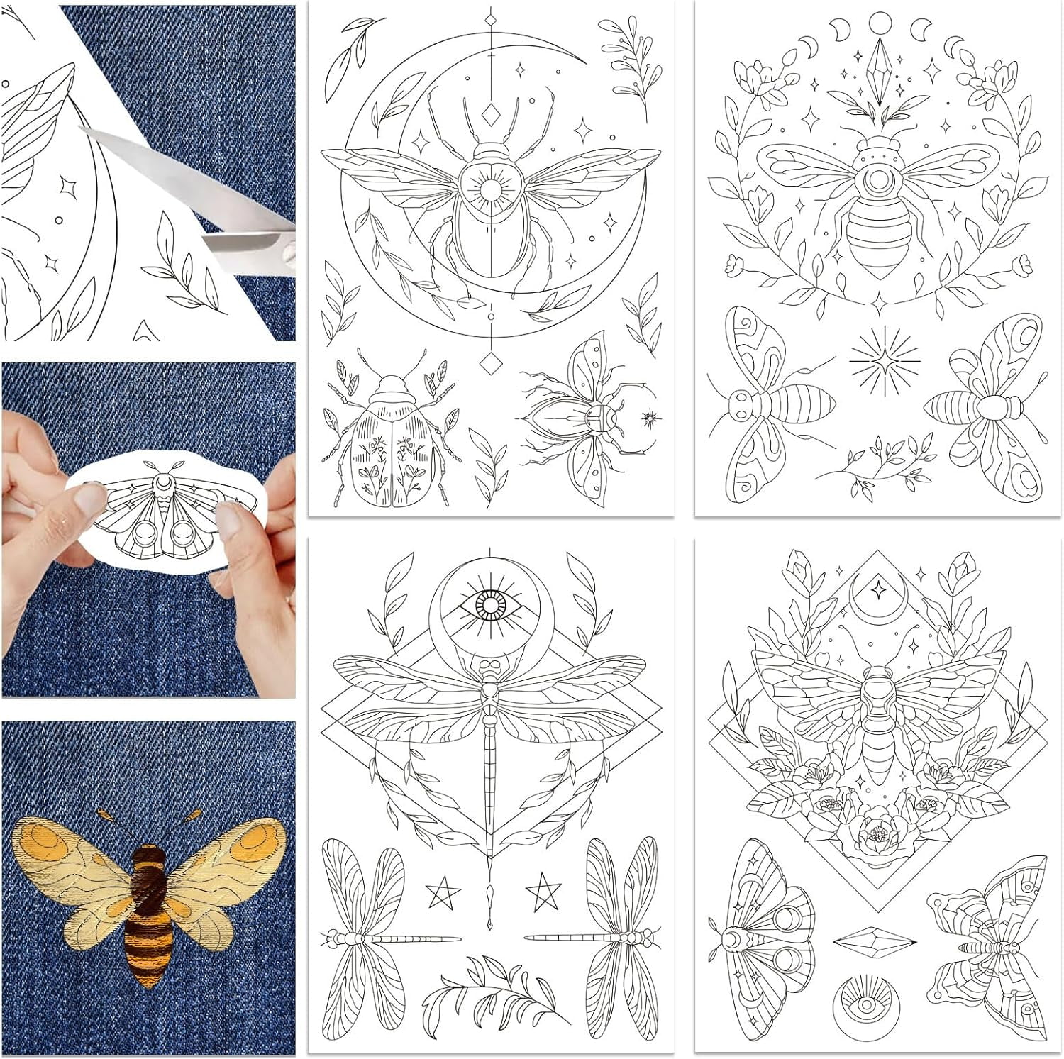 4 Sheets Plants Water Soluble Stabilizer For Embroidery Stick And Stitch Embroidery Transfers Paper Flower Fusible Cut Away Stabilizer