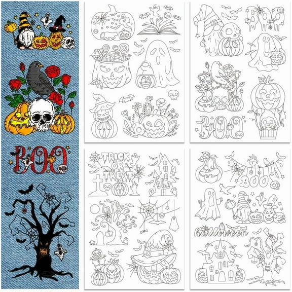 4 Sheets Elements Water Soluble Hand Sewing Stabilizers for Fabric 11.6x8.2 Inch Embroidery Stitch Practice Embroidery Patterns Transfers for Embroidery Beginners