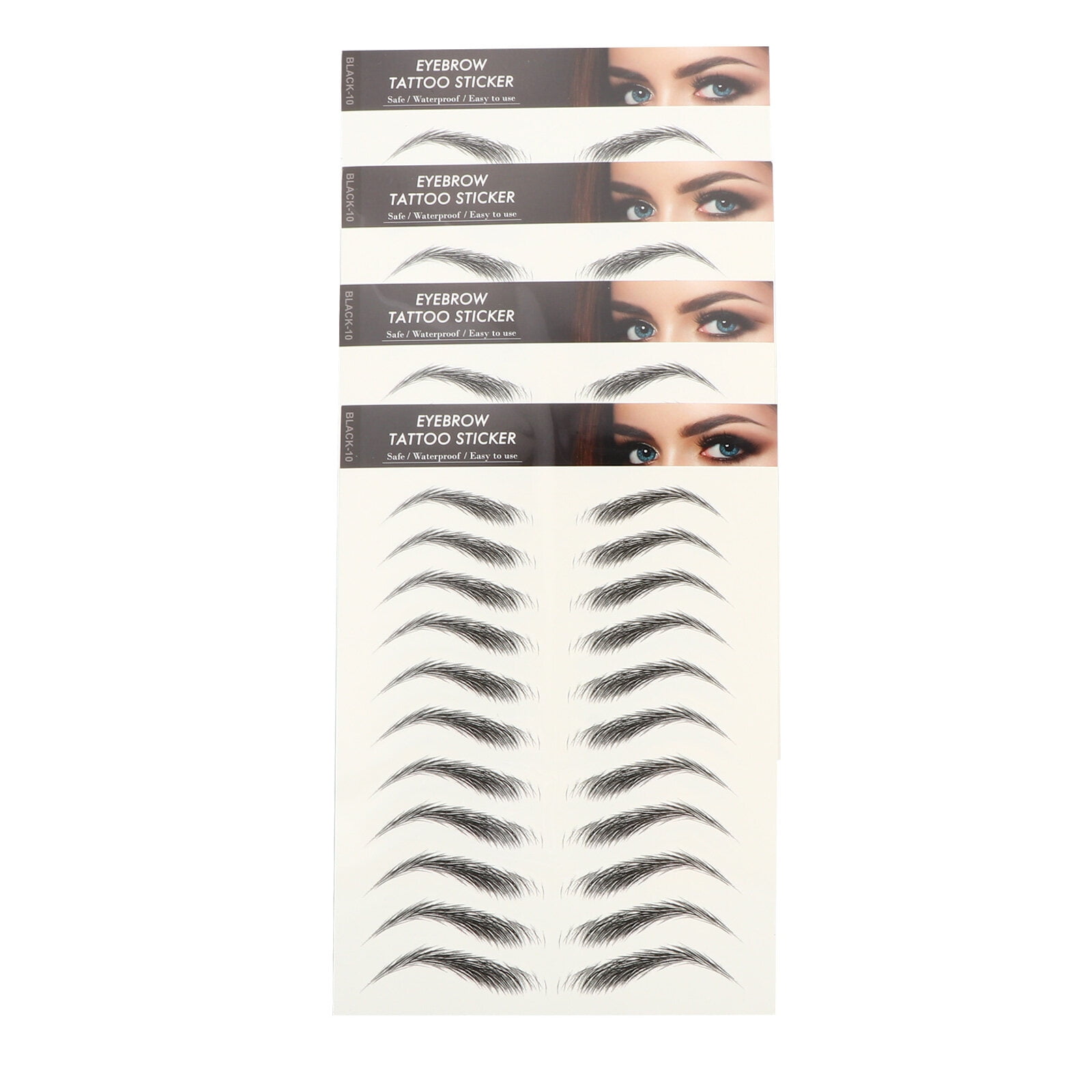 4 Sheets Eyebrows Sticker False Eyebrows Tattoos Temporary Eyebrows