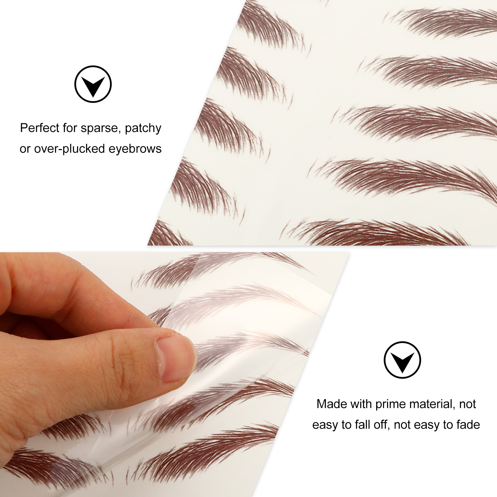 4 Sheets Eyebrows Sticker False Eyebrows Tattoos Temporary Eyebrows