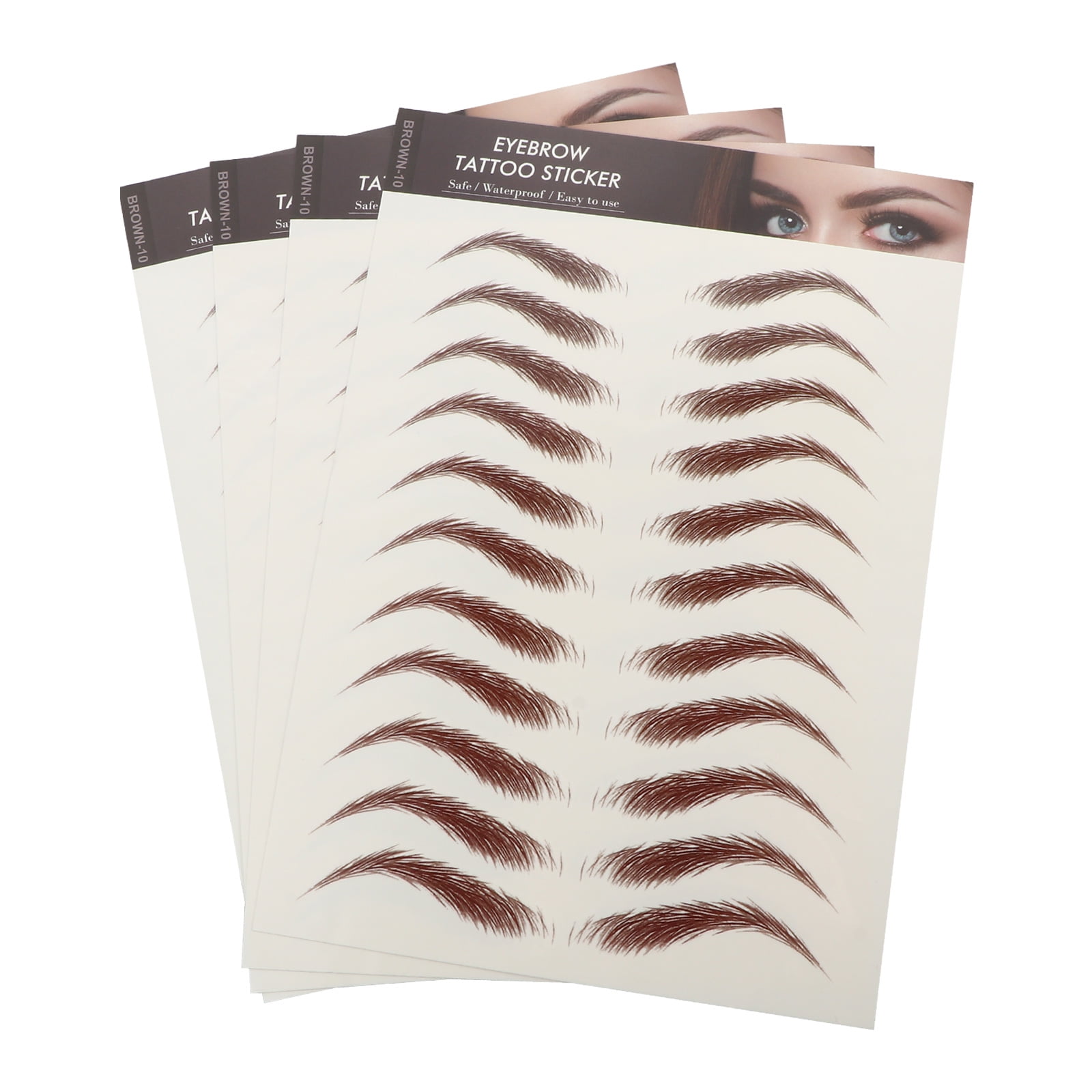 4 Sheets Eyebrows Sticker False Eyebrows Tattoos Temporary Eyebrows