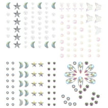 4 Sheets Face Stickers Manicure Stickers Party Decorations Glitter Stickers Jewelry Sticker