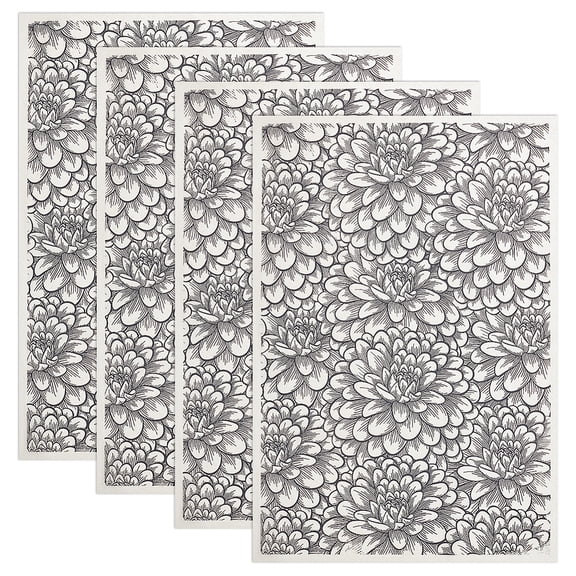 4 Sheets Flower Ceramic Clay Transfer Paper 21x15 Inch Floral Ceramic Decals Porcelain Underglaze Transfers Papers Pottery Underglaze Paper