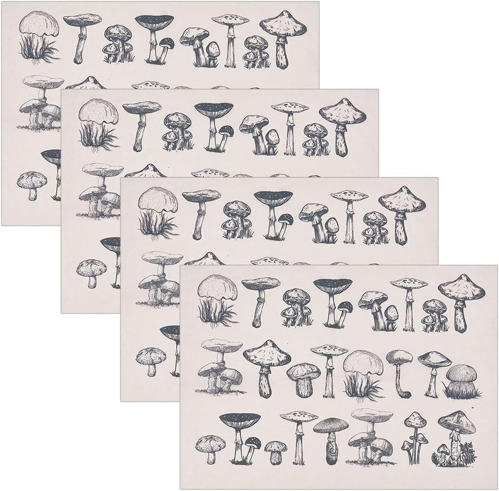 4 Sheets Mushroom Ceramic Clay Transfer Paper Ceramic Decals 21x15 Inch ...
