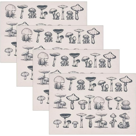 4 Sheets Mushroom Ceramic Clay Transfer Paper Ceramic Decals 21x15 Inch Porcelain Underglaze Transfers Tile Decals Pottery Underglaze Paper for Pottery Enamel Decal - 0.01mm Thick