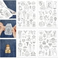 thumbnail image 1 of 4 Sheets Nativity Pattern Water Soluble Embroidery Hand Sewing Stabilizers for Fabric Stitch Practice Embroidery Stickers Wash Away Stabilizers for Embroidery Beginners Lovers DIY, 1 of 7