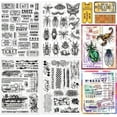 thumbnail image 1 of 4 Sheets Retro Tickets Clear Stamp for Card Making Insects Silicone Clear Stamp Seals Stain Background Transparent Stamps for DIY Scrapbooking Journals, 1 of 7