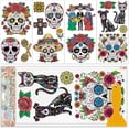 thumbnail image 1 of 4 Sheets Sugar Furniture Transfers Stickers 6x12inch Day of The Dead Rub on Transfer UV Self-Adhesive Stickers Wall Art Craft, 1 of 7