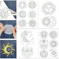 thumbnail image 1 of 4 Sheets Sun and Moon Pattern Water Soluble Hand Sewing Stabilizers for Fabric Embroidery Stitch Practice, 1 of 9