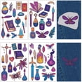 thumbnail image 1 of 4 Sheets Tarot Magic Books Water Soluble Embroidery Patterns Boho Moth Sewing Stick and Stitch A4 Transfers Fabric Stabilizers Wash Away Pre-Printed Self Adhesive for Cloth DIY Lover, 1 of 6