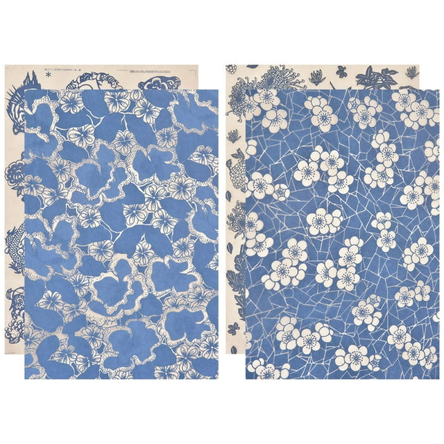 4 Sheets Underglaze Ceramics Clay Transfer Porcelain Decal Underglaze