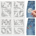 thumbnail image 1 of 4 Sheets Water Soluble Embroidery Stabilizers 11.69x8.27 Inches Floral Corner Stick and Stitch Embroidery Paper Adhesive Embroidery Transfer Paper for DIY Shirts Coats Bags, 1 of 9