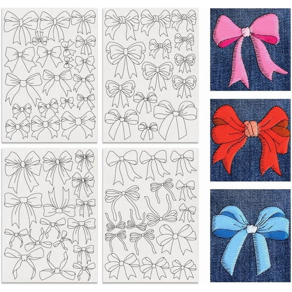 4 Sheets Water Soluble Embroidery Stabilizers 36pcs Embroidery Paper with Pre-Printed Sewing Embroidery Stabilizers for Embroidery Hand Sewing Lover Beginners