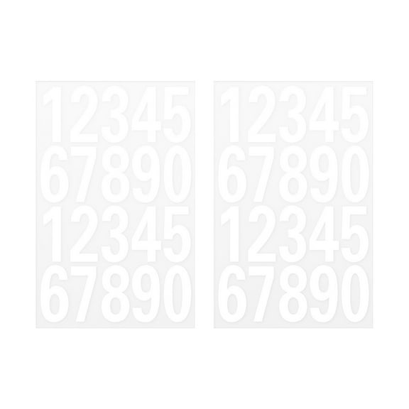 4 Sheets White Reflective Mailbox Numbers Stickers 0-9 Adhesive PET for Outside Address Houses