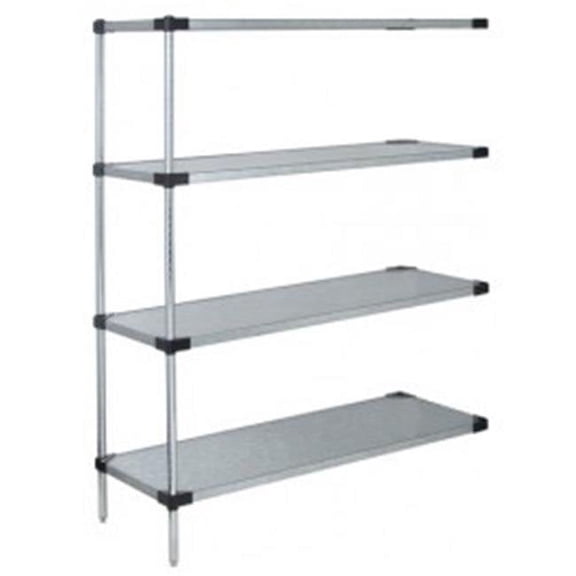 4-Shelf, Galvanized Steel Solid Shelving Add-On Unit - 24 x 72 x 54 in.