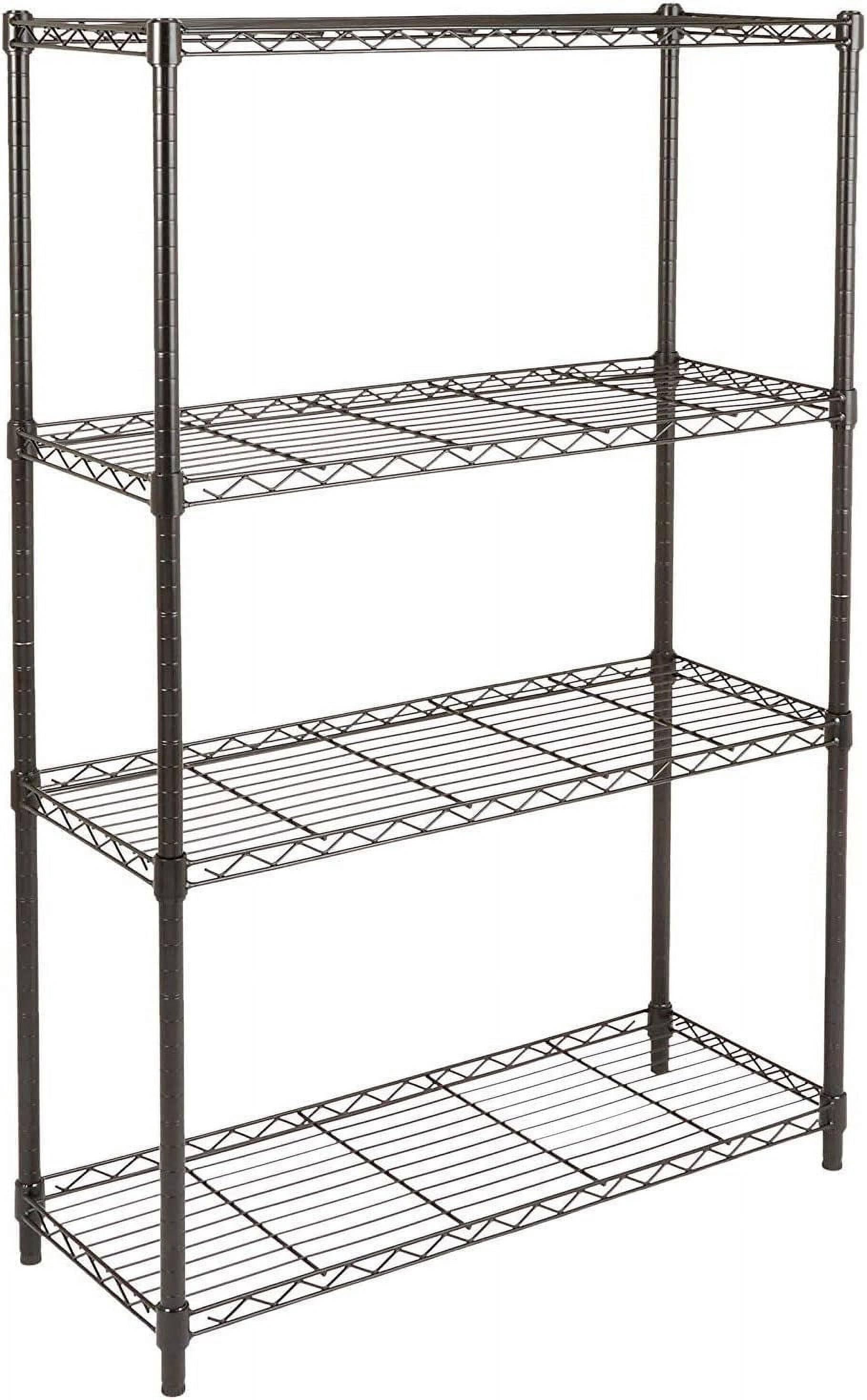 4-Shelf Adjustable Heavy Duty Steel Wire Rack Storage Shelving ...
