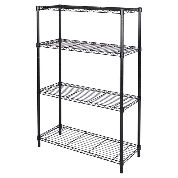 4 Tier Shelving Unit,Heavy-Duty Height Adjustable Storage Rack 1300 LBS Capacity with Adjustable Feet ,Metal Storage Shelves Wire Shelf for Kitchen Garage Laundry ,13.77"D x 35.43"W x 54.33"H