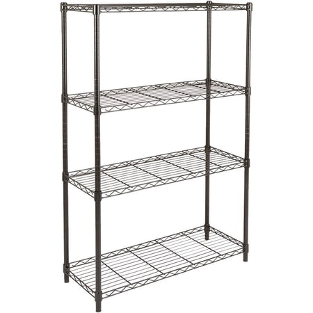 4-Shelf Adjustable, Heavy Duty Wide Storage Shelving Unit (350 lbs Loading Capacity per Shelf), Steel Organizer Wire Rack, 36" L x 14" W x 54" H, Black